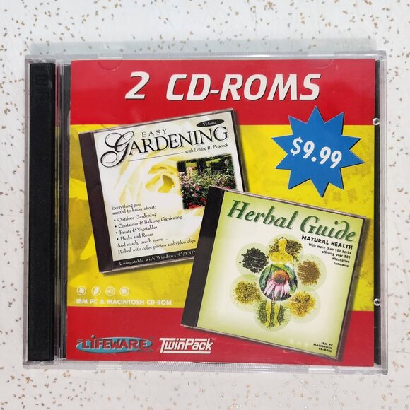 Easy Gardening & Herbal Guide 2 Disc Vintage PC Software Set - Picture 1 of 4